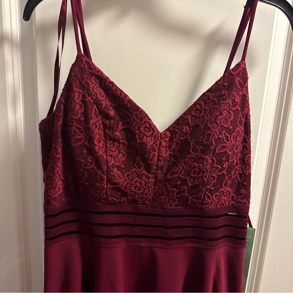 Elegant Lace Burgundy Nightgown
